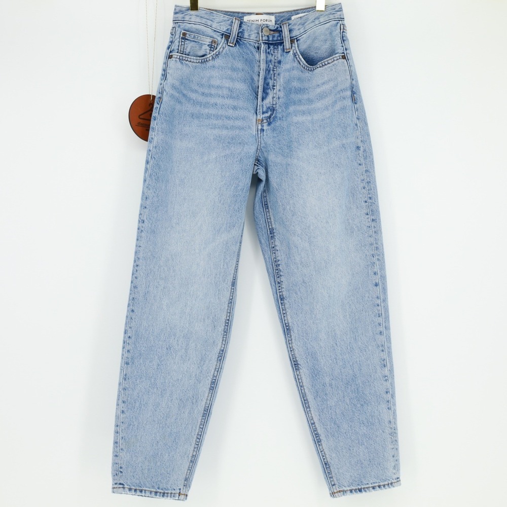 Denim Forum The Claudia High Rise Baggy 28L Jeans Light Wash Blue Size‎ 25